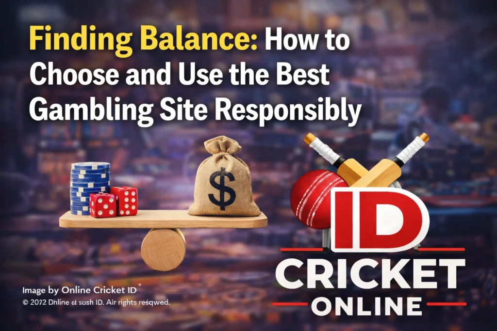 Finding balance how to choose and use the best gambling site responsibly with cricket ID logo online betting concept