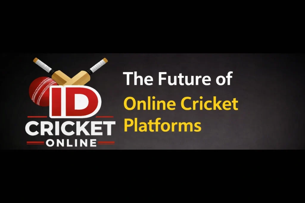 Future of OnlineCricketID platforms banner with cricket logo showing digital innovation and growth