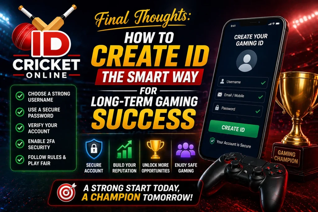 How to create ID the smart way for long-term gaming success with cricket ID logo and secure account setup illustration