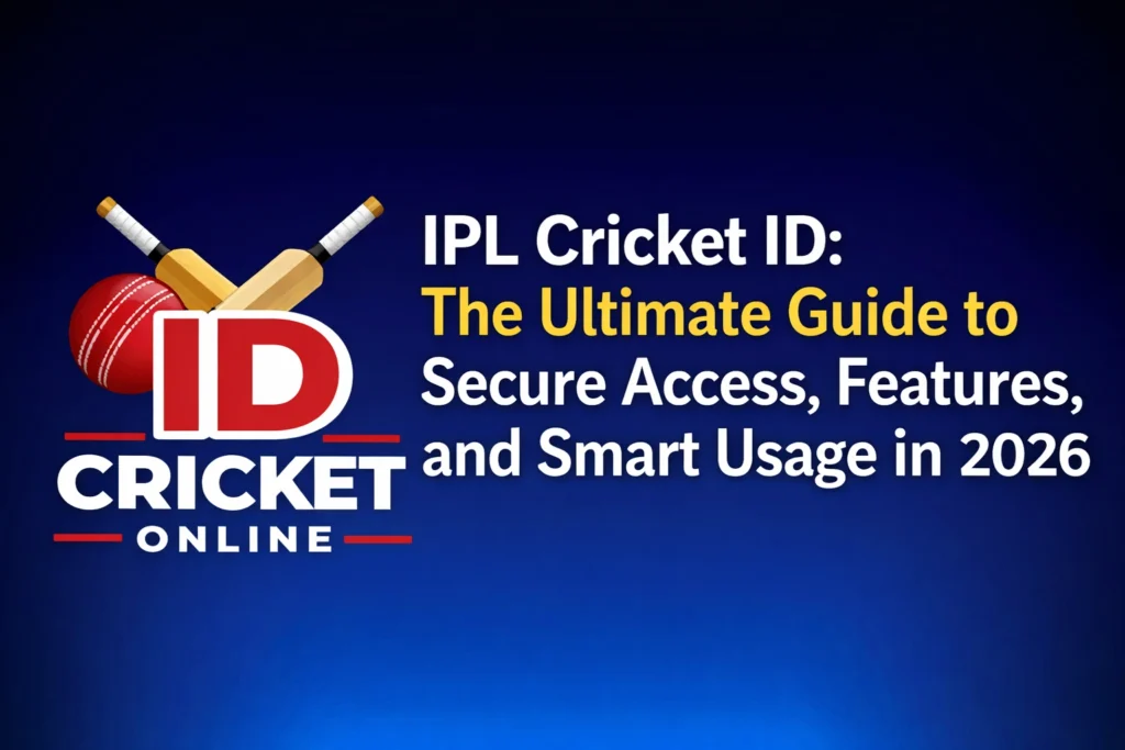 IPL Cricket ID guide 2026 with logo, secure access, features and smart usage illustration