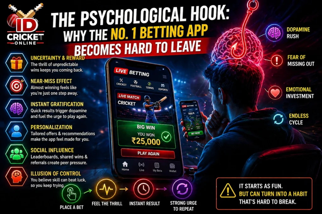 No. 1 Betting App psychological hook showing addiction, user engagement, and digital gaming trap